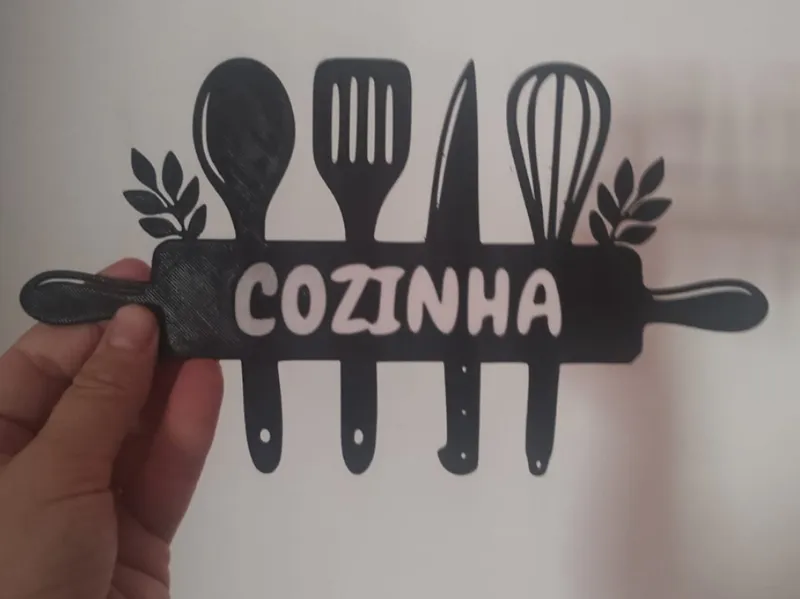 Placa Decorativa para cozinha em duas cores