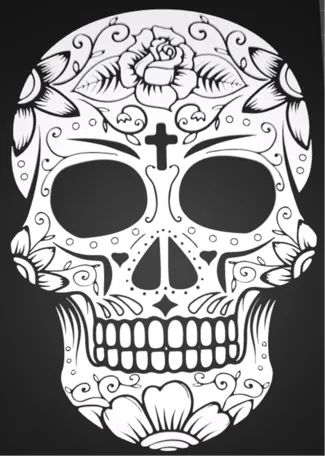 Skull 3D Picture w/ Cross