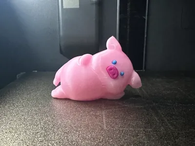 Pink, alluring, cute, and relaxed pig