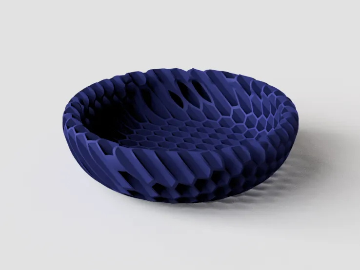 See Through Hex Bowl (angled)