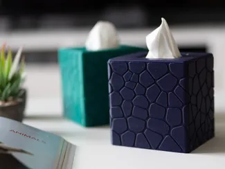 Tissue Box Cover (square)#2 - curved Stone Pattern