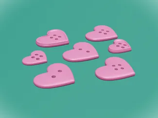 Decorative heart buttons