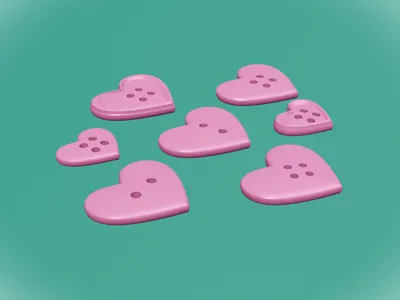 Decorative heart buttons
