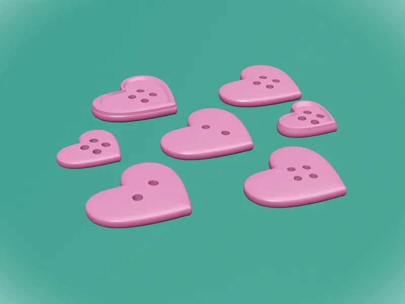 Decorative heart buttons