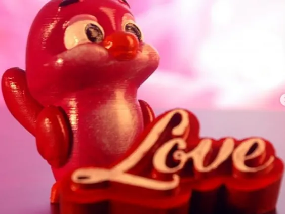 Saint Valentine Decor cute bird and I love you