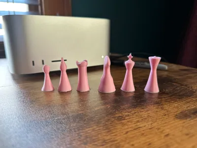 Sleek chess pieces