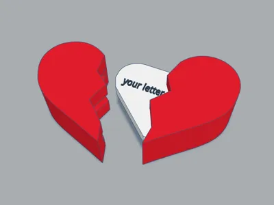 Broken Heart with Hidden Message Valentine's Day