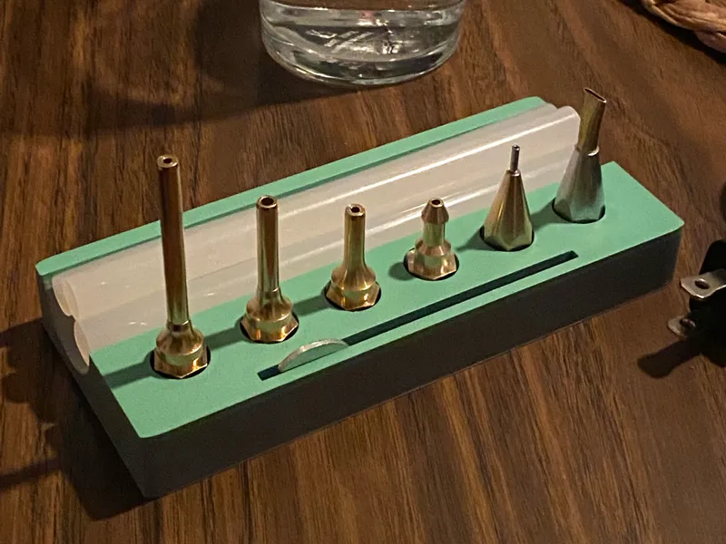 Glue gun attachment storage and organizer