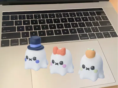 Multicolor printed adorable little ghost trinkets