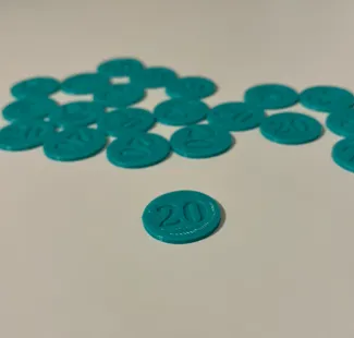 Coin with number 20