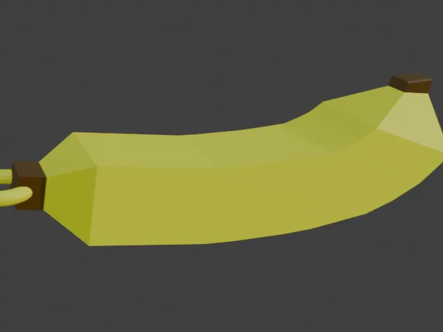 low poly banana keychain (no color)