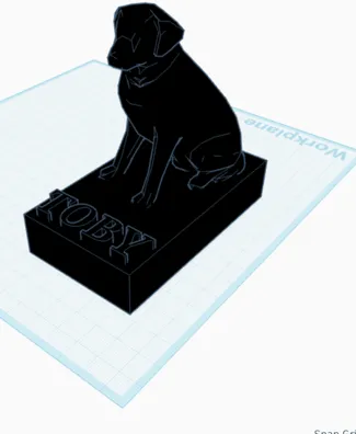 Toby, the black lab statue