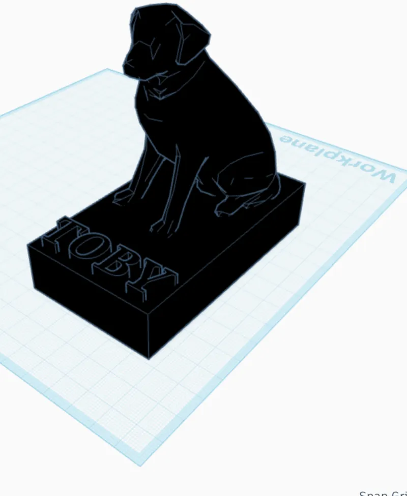 Toby, the black lab statue