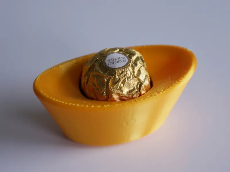 Chinese Yuan Bao-Inspired Ferrero Rocher Holder