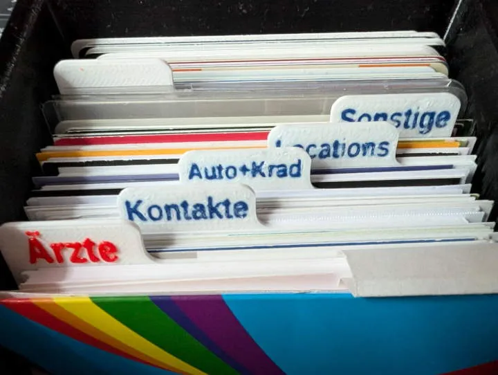 Business Card Organizer Separator Divider