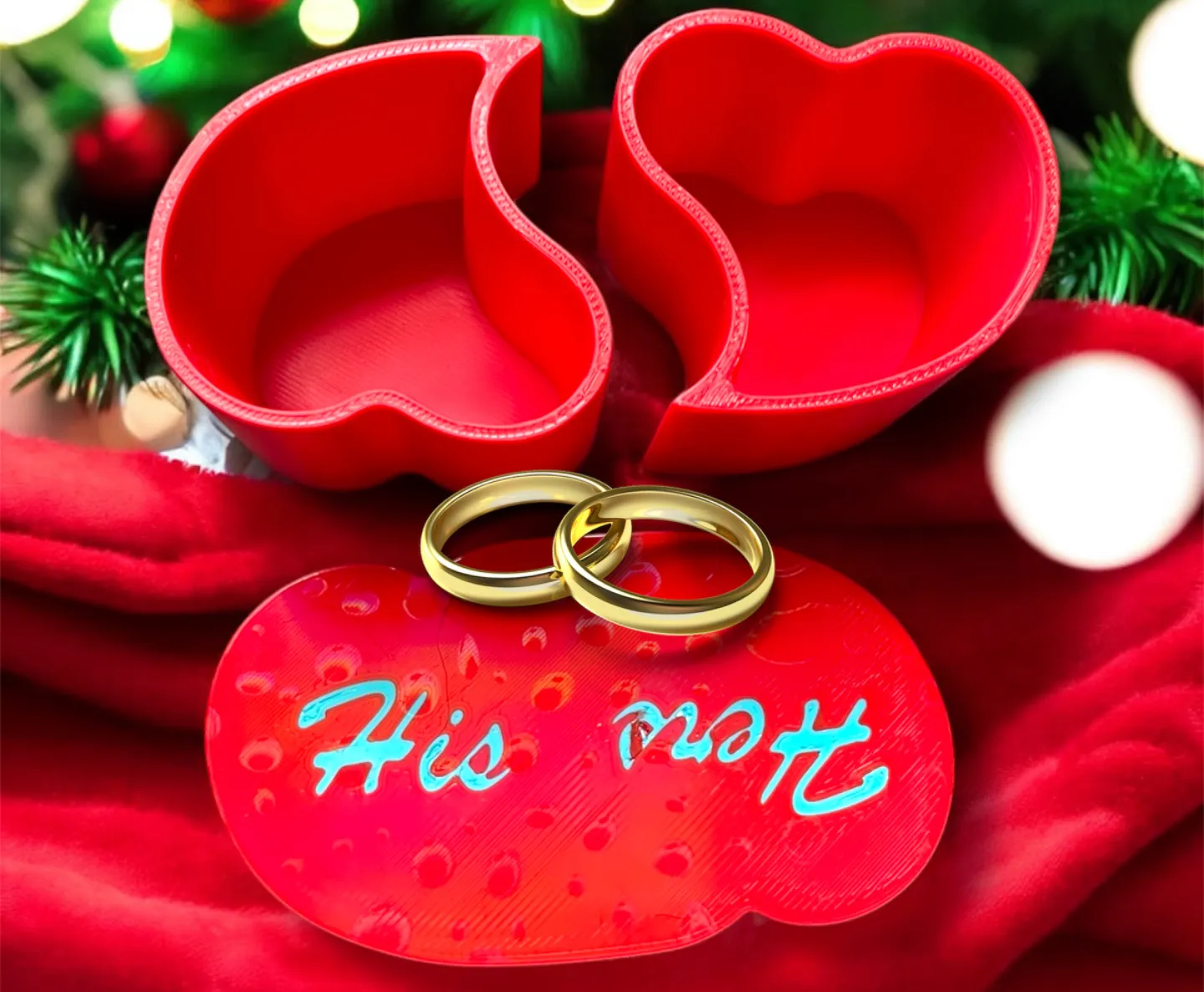 His and Her Heart Valentines Day Gift Ring
