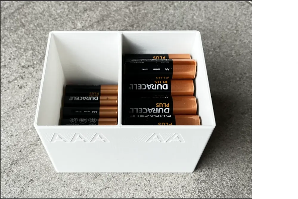AA / AAA Battery Storage Container V2 - Free 3D Print Model - MakerWorld