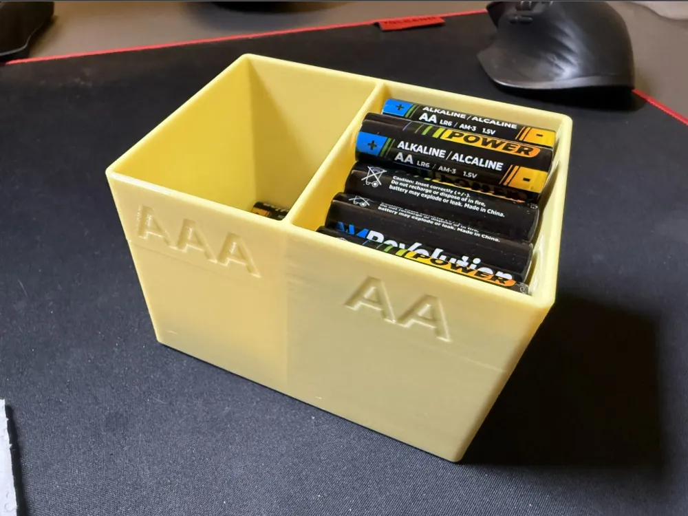 AA / AAA Battery Storage Container V2 - Free 3D Print Model - MakerWorld