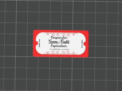Game Night Valentine's Day love coupon