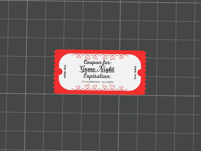 Game Night Valentine's Day love coupon