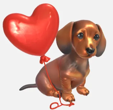 Puppy with Heart Figurine 