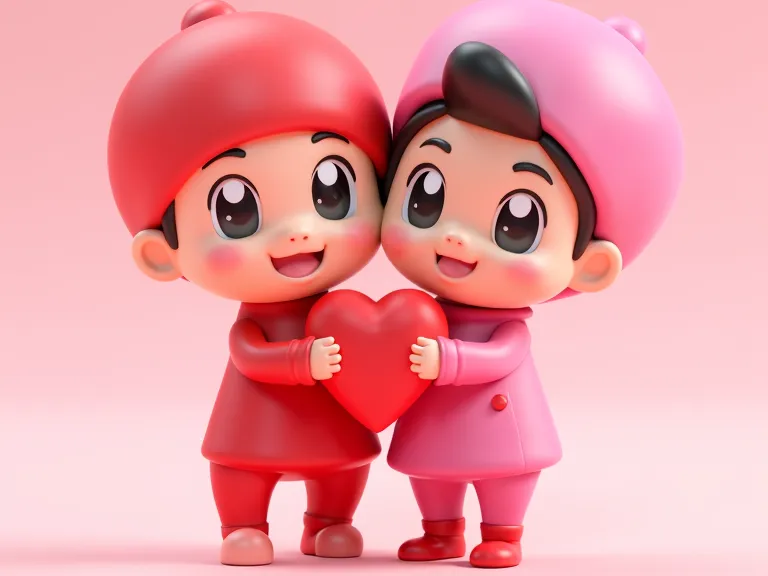 Cute Couple Holding a Heart_printmon