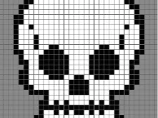 Skull Pixel Build Art 