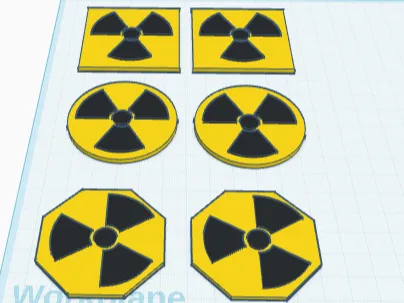 Nuclear warnig sign coster set 