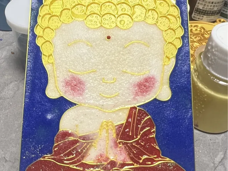 掐丝珐琅，Q版佛像，非遗