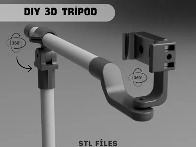 Universal Tripod, 3D Print 360 Adjustable 
