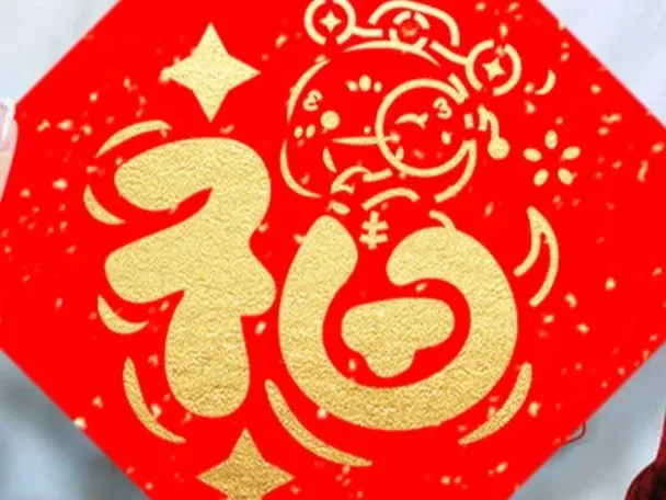 蛇年福字 拓印 摆件