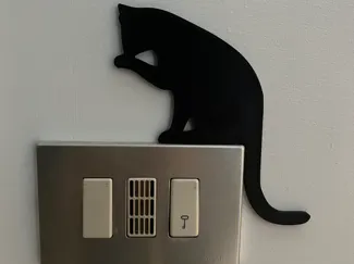 Silhouette gatto su interruttore