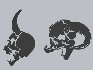 Demonic Skulls airbrush template