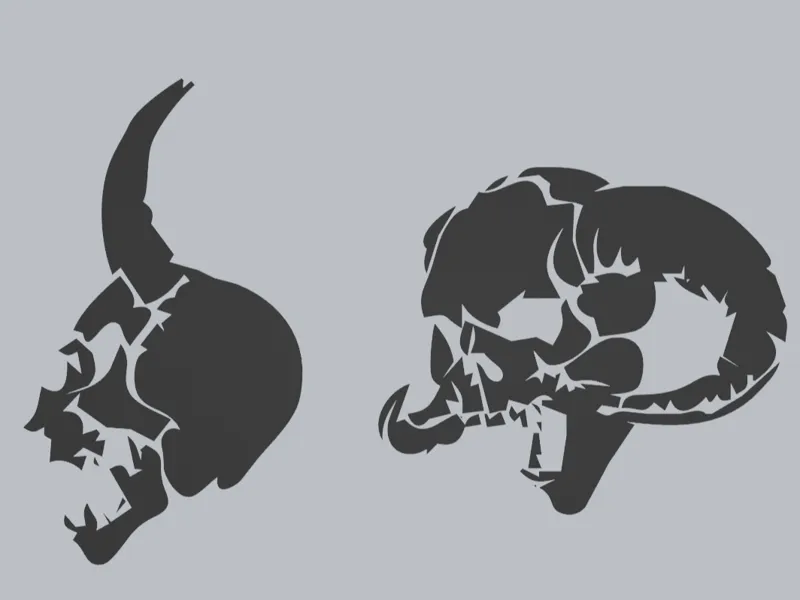 Demonic Skulls airbrush template