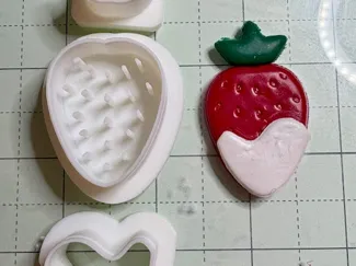 Dipped Strawberry Clay Cutter Coquette Earrings