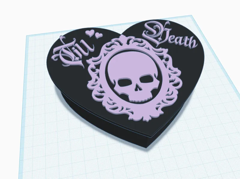 Till Death Ornate Skull Heart Chocolate Box