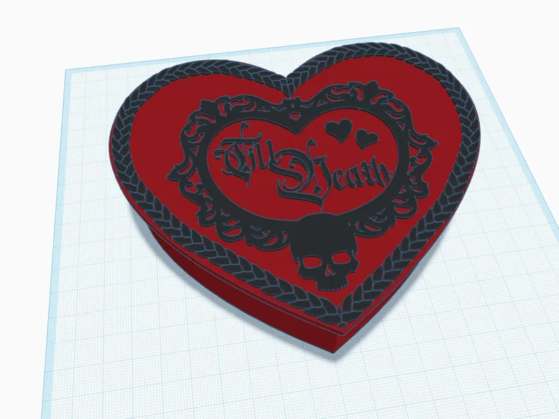 Till Death Ornate With Rope Heart Chocolate Box