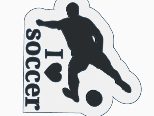 I love soccer keychain