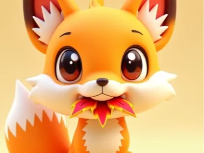 fox with leaf