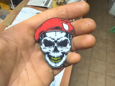 Soldier skull keychain