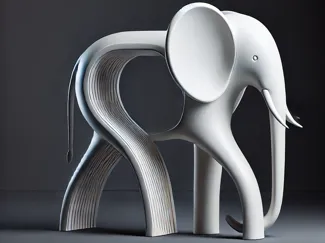 3D Printed Elephant Sculpture
