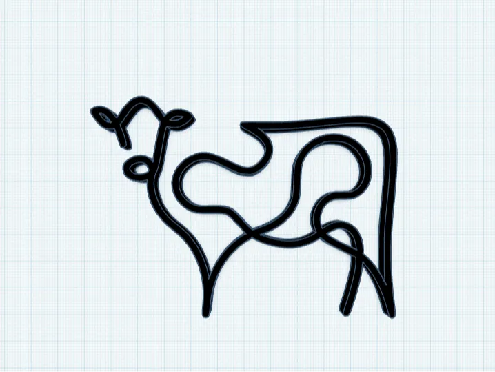 Minimalist Cow Sculpture – One Line Art Design