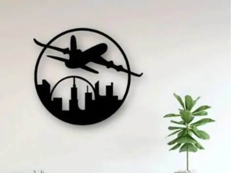 wall art 2d -  airplane landscape