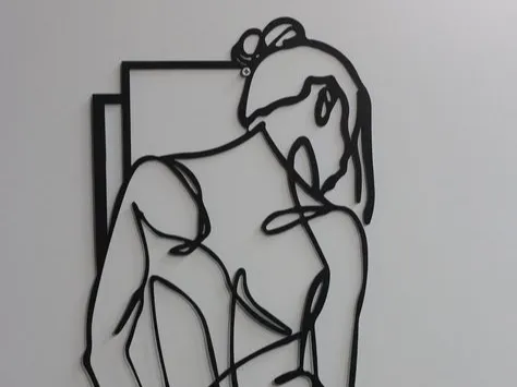 Décoration murale 2D silhouette manga