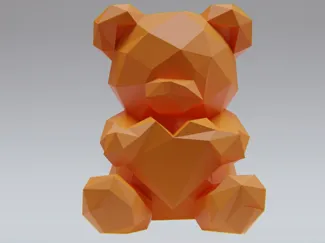 Low-poly Valentines Bear