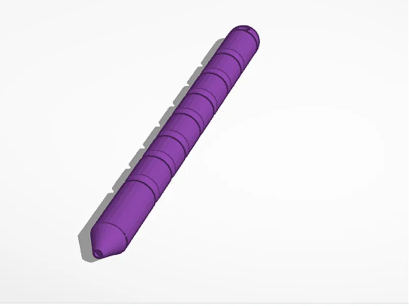 Kubaton with hollow tip and grip grooves