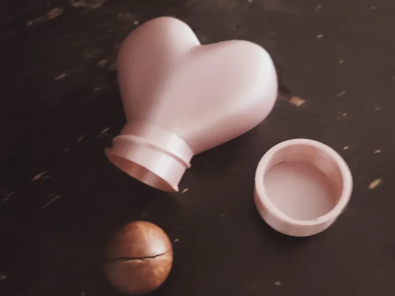 Heart Macadimia Container-Inspired Heart Maracas