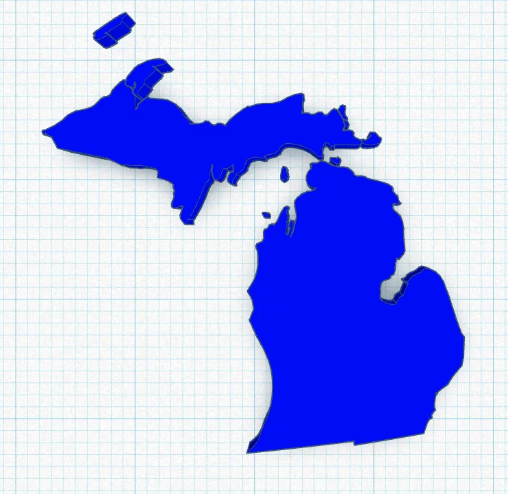 Michigan Projection File Michigan Map - Free 3D Print Model - MakerWorld