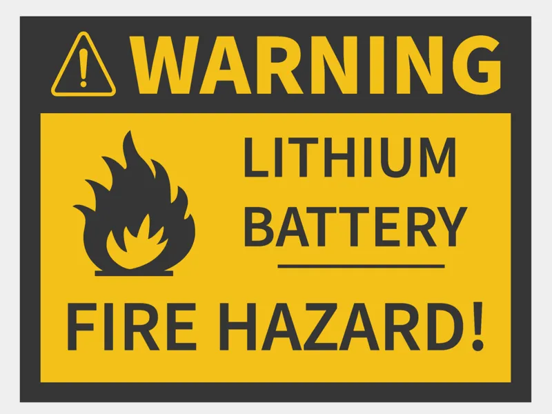 Lithium Battery Warning Sign