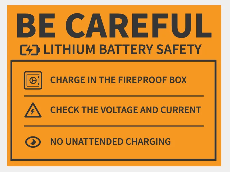 Lithium Battery Caution Sign